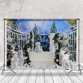 Lofaris Romantisch Sternenklar Himmel Zaun Teddy Tragen Foto Hintergrund